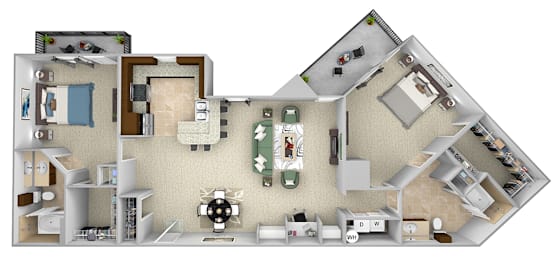 2 beds, 2 baths, 1,298 sqft, $2,311