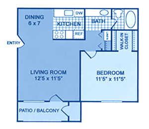 1 bed, 1 bath, 550 sqft, $814