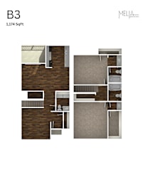 2 beds, 2.5 baths, 1,174 sqft, $1,119