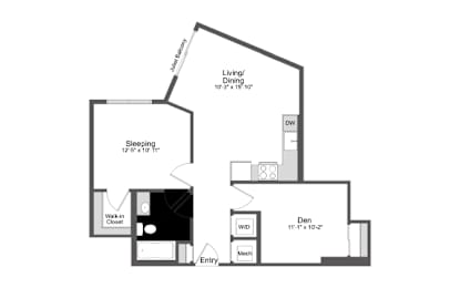 1 bed, 1 bath, 749 sqft, $2,663