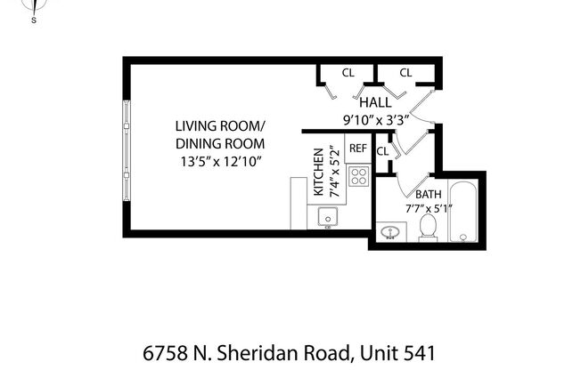 Studio, 1 bath, 298 sqft, $1,450, Unit 541