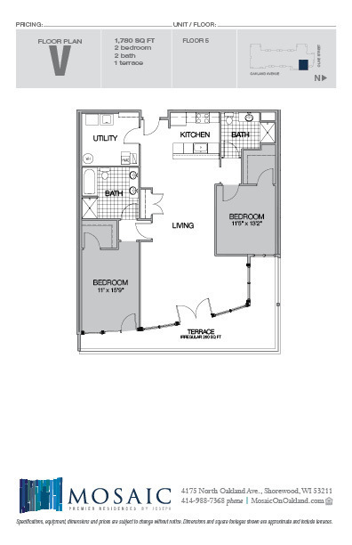 2 beds, 2 baths, 1,780 sqft, $2,905, Unit 504