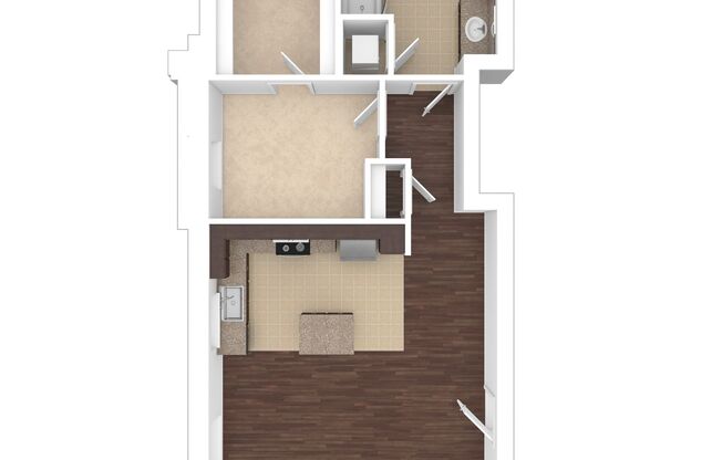 1 bed, 1 bath, 703 sqft, $2,515, Unit O-0107