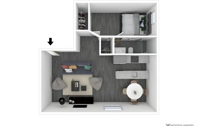 1 bed, 1 bath, 665 sqft, $1,598, Unit 404