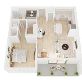 1 bed, 1 bath, 823 sqft, $2,036