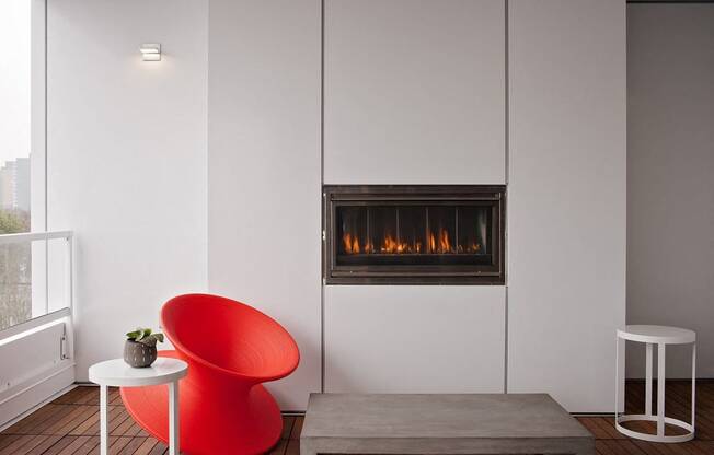 community room fireplace