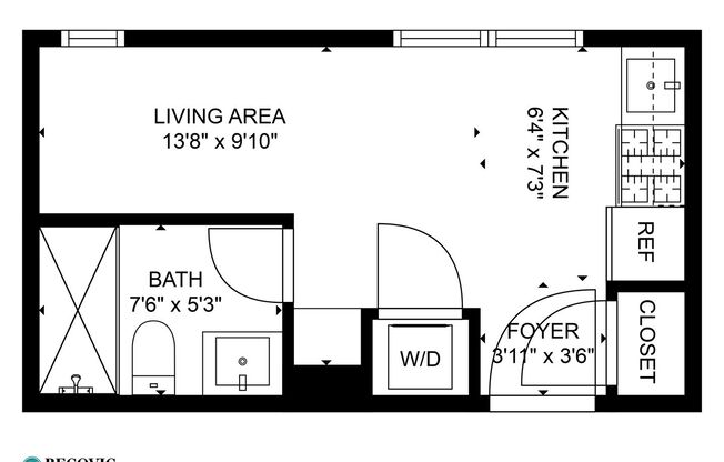 Studio, 1 bath, 172 sqft, $1,375, Unit 507