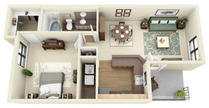 1 bed, 1 bath, 879 sqft, $2,329