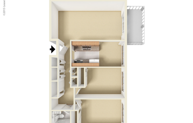 2 beds, 1 bath, 940 sqft, $1,499