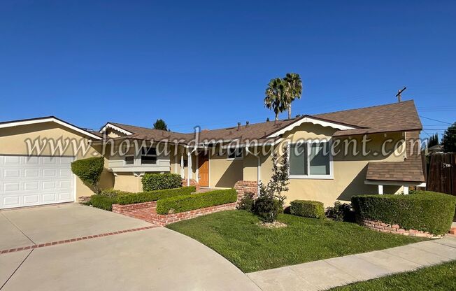 One level home with central A/C and grand backyard with pool.