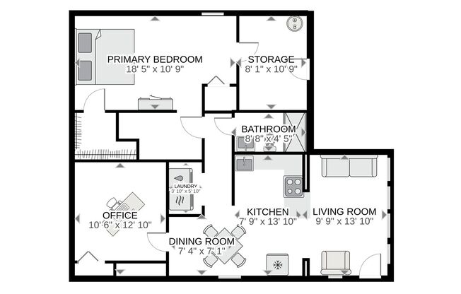 1 bed, 1 bath, 1,100 sqft, $1,195, Unit Unit B