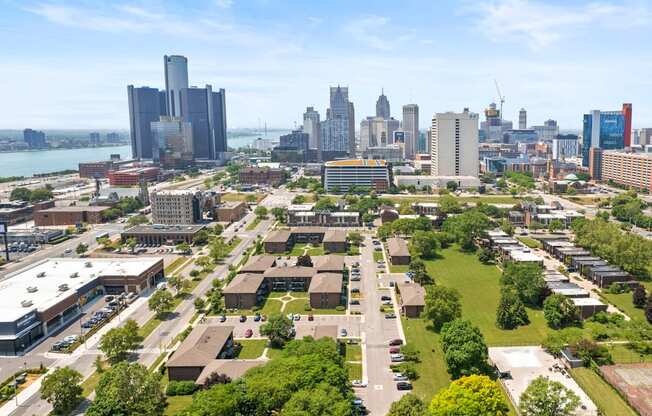 a view of the detroit skyline at Lafayette Park Place, Michigan, 48207