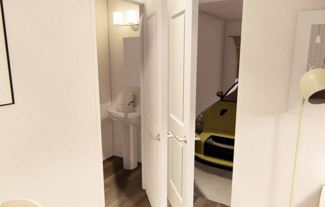 a bathroom with a sink and a mirror at Brownstones at Palisade Park, Broomfield, 80023