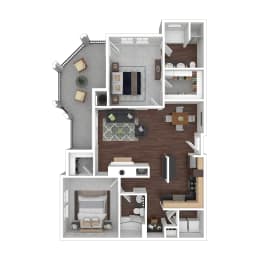 2 beds, 2 baths, 1,212 sqft, $1,694