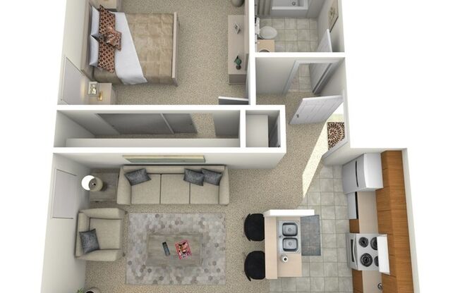 1 bed, 1 bath, 491 sqft, $1,595, Unit L 101