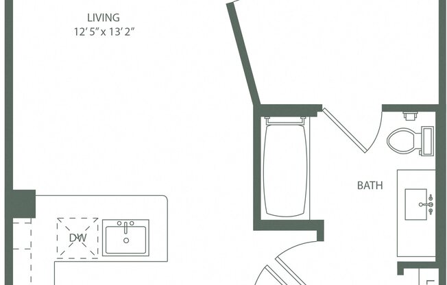 1 bed, 1 bath, 638 sqft, $1,133