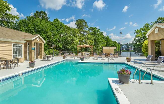 the swimming pool at our apartments