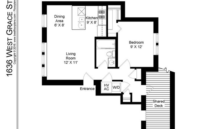 1 bed, 1 bath, 640 sqft, $2,350, Unit 1636-1