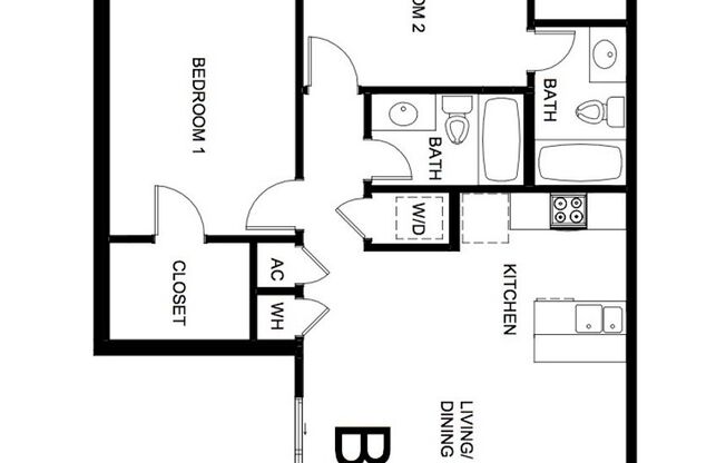 2 beds, 2 baths, 918 sqft, $1,699, Unit 209