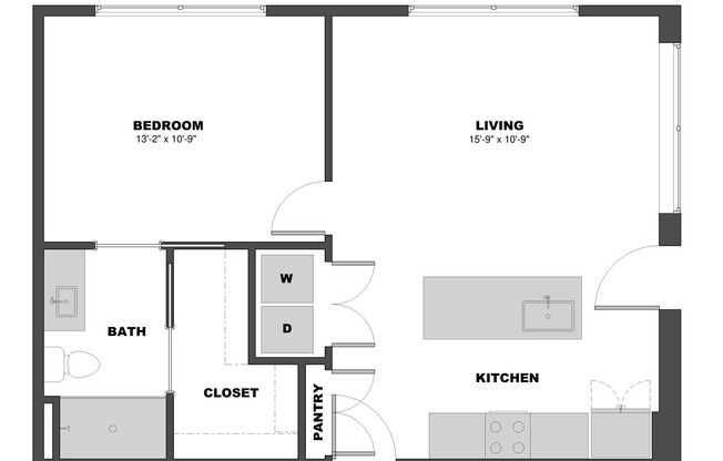 1 bed, 1 bath, 634 sqft, $1,504