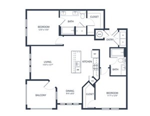 2 beds, 2 baths, 1,230 sqft, $1,930