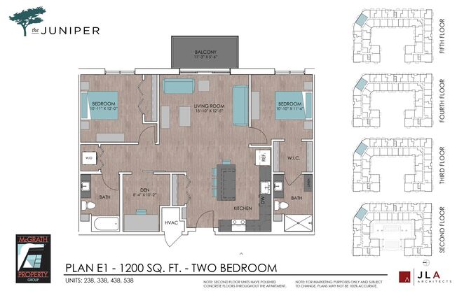 2 beds, 2 baths, 1,200 sqft, $2,395, Unit 238