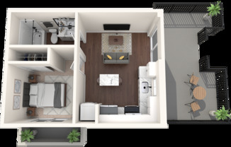 Studio, 1 bath, 588 sqft, $2,606