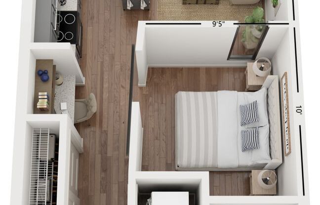 Studio, 1 bath, 581 sqft, $1,575, Unit 526