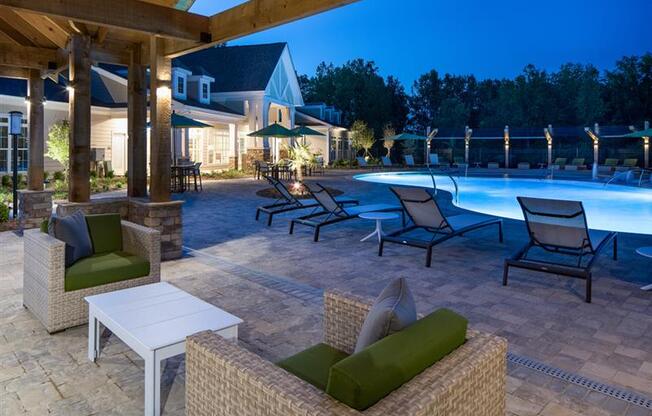 Poolside Sundeck And Grilling Area at Crossings of Dawsonville, Dawsonville, GA