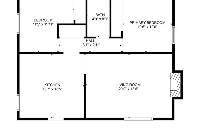 2 beds, 1 bath, 1,000 sqft, $1,200, Unit 4