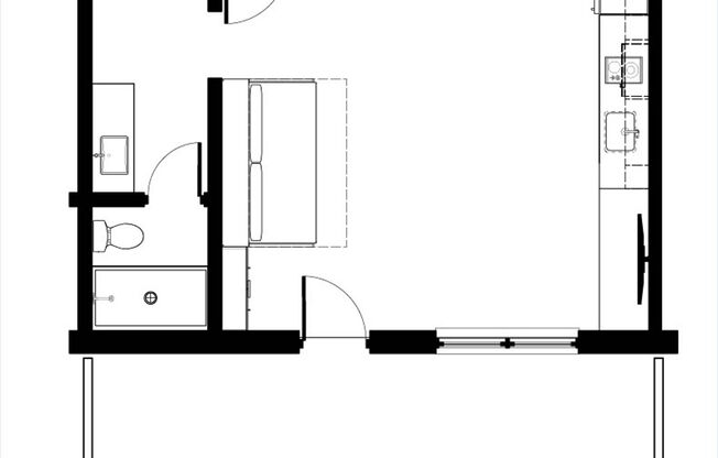 Studio, 1 bath, 487 sqft, $1,010, Unit 203