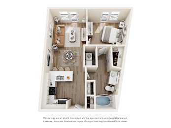 1 bed, 1 bath, 695 sqft, $1,565