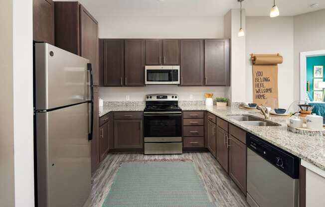 Refrigerator And Kitchen Appliances at Abberly Solaire Apartment Homes, Garner, NC, 27529