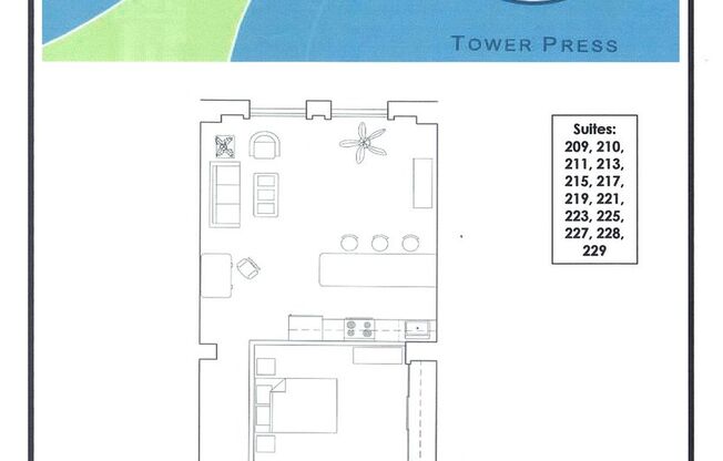 1 bed, 1 bath, 690 sqft, $1,350, Unit 221