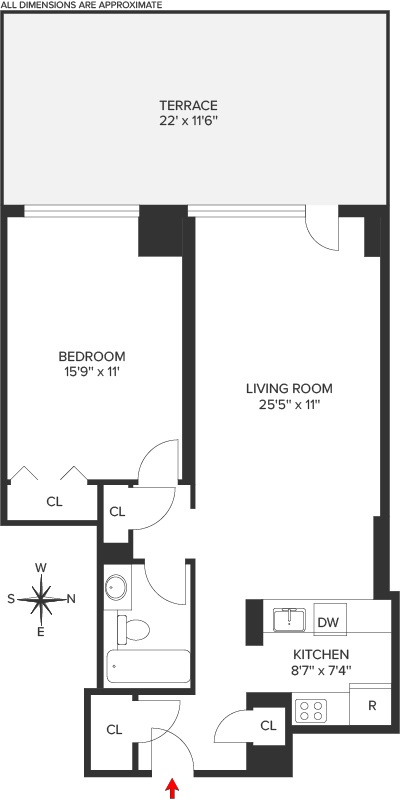 1 bed, 1 bath, 700 sqft, $5,200, Unit 9A