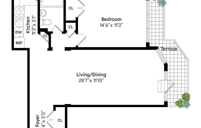 1 bed, 1 bath, 850 sqft, $5,250, Unit 12E
