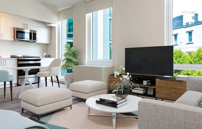 studio living room at 470 Manhattan, Brooklyn, NY