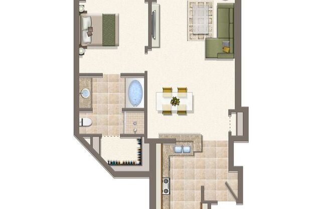 1 bed, 1 bath, 820 sqft, $4,795, Unit 615