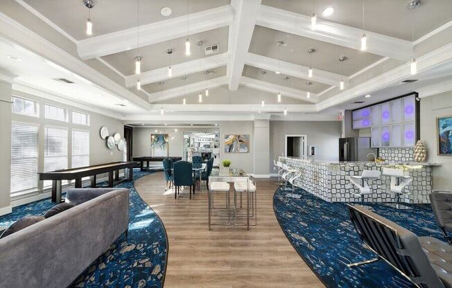 Clubhouse game room and lounge area