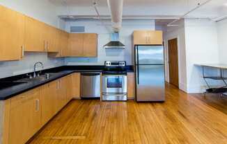 Fully Furnished Kitchen With Stainless Steel Appliances at 1525 Broadway, Detroit, MI, 48226
