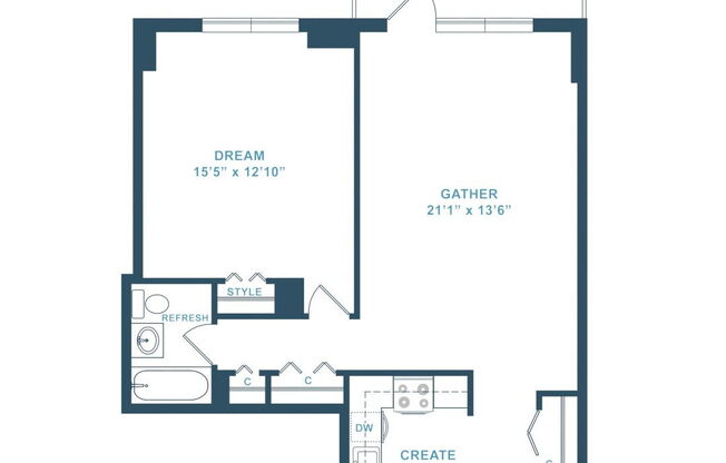 1 bed, 1 bath, 771 sqft, $2,967