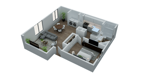 1 bed, 1 bath, 702 sqft, $1,292