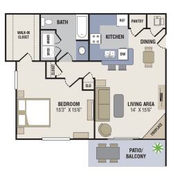 1 bed, 1 bath, 810 sqft, $1,299