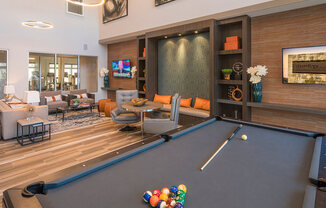 Club Room with Billiards at Parc at White Rock Luxury Apartments in Dallas TX