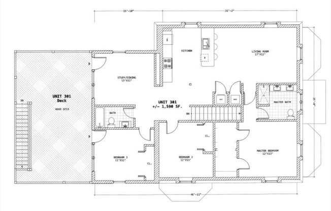 3 beds, 2 baths, 1,590 sqft, $5,000, Unit 301