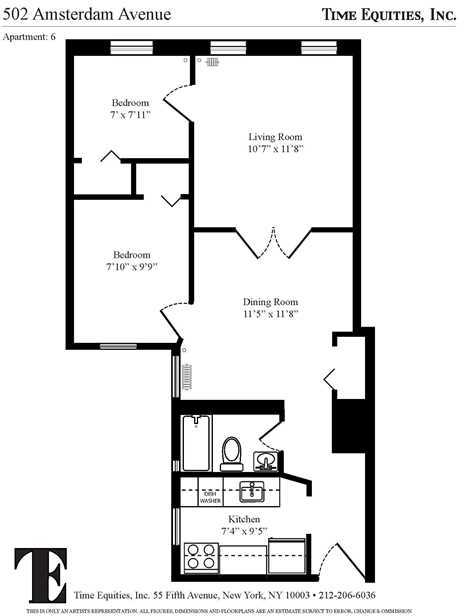 2 beds, 1 bath, 580 sqft, $4,095, Unit 6