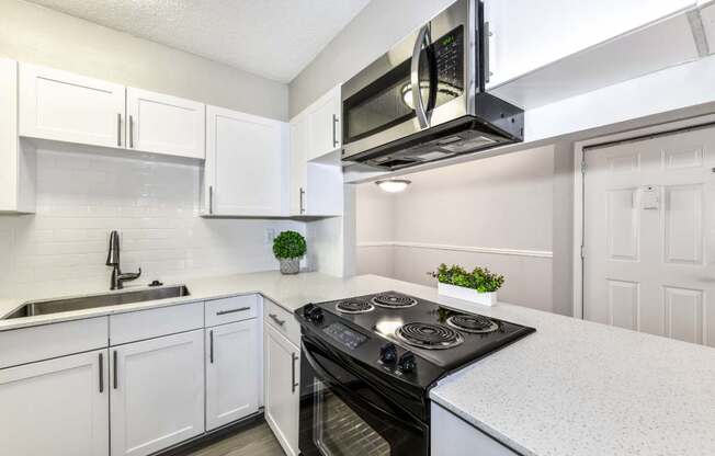 White renovated kitchen at Veridian at Sandy Springs apartments