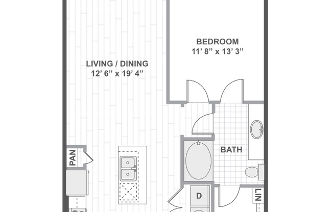 1 bed, 1 bath, 825 sqft, $1,615