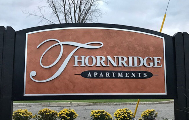 Entrance Sign at Thornridge Apartments, Michigan