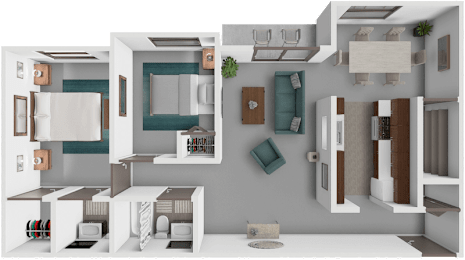 2 beds, 1.5 baths, 949 sqft, $1,399